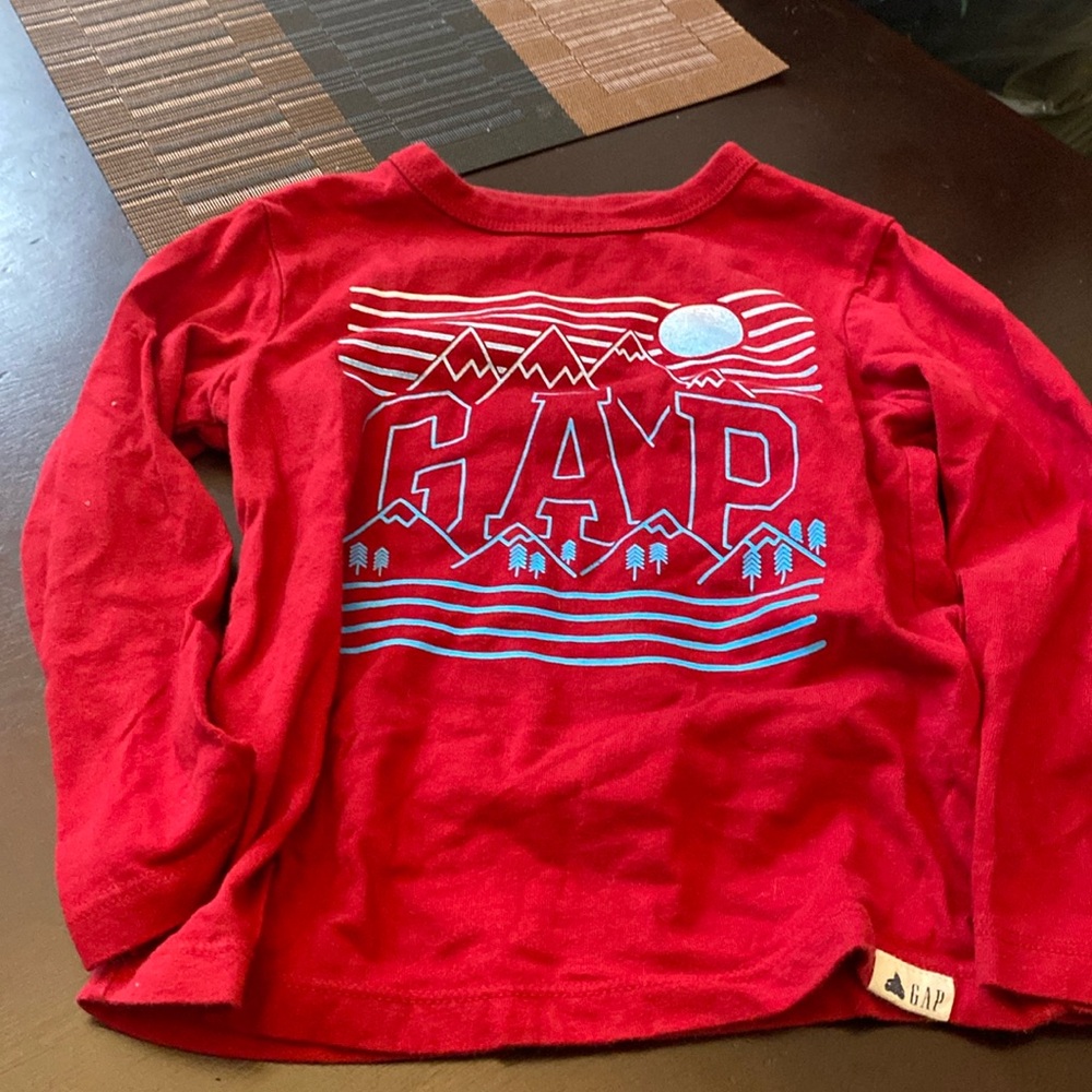 Kids red long sleeve tee